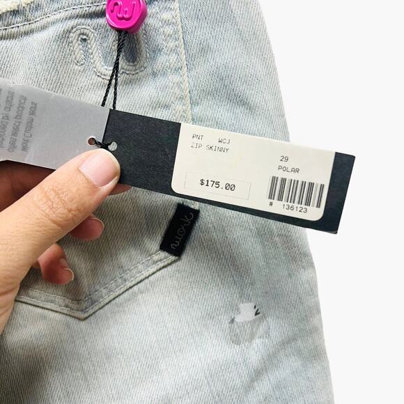 Work Custom Jeans Ankle Zip Skinny Leg in Polar Womens Size 29 NWT - Picture 10 of 14